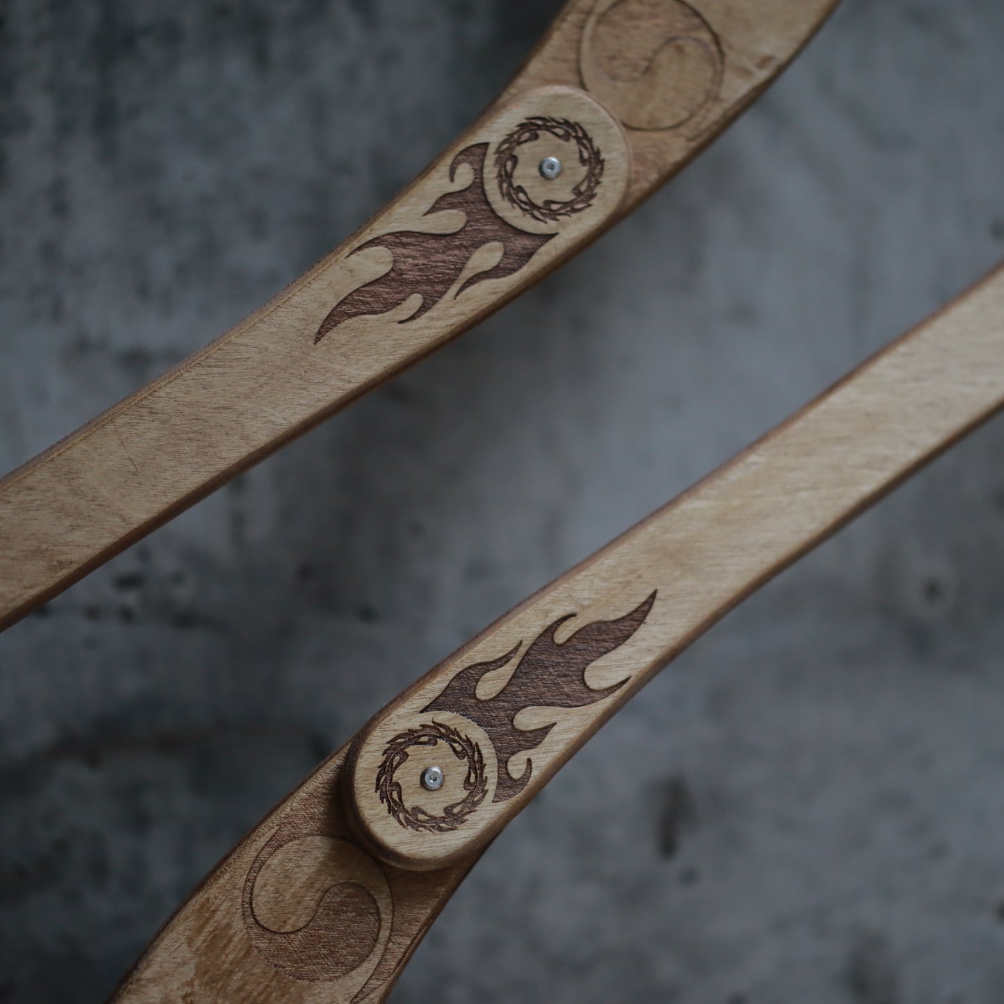 Ember Buugeng — Laser-Engraved Wooden Flow Props (Pair)
